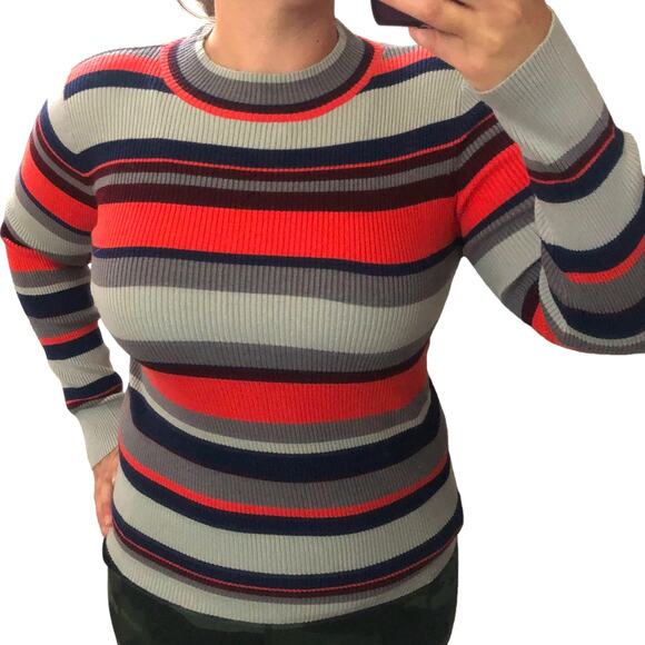 Laju SMALL Ameliya Multi Colored Stripe Fitted Pullover - Stitch Fix Stretchy - Picture 3 of 8